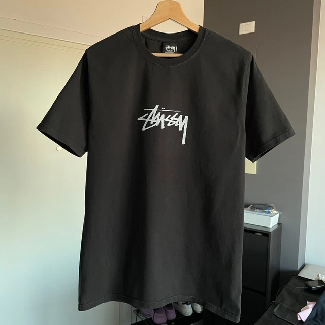 STUSSY SMALL STOCK Logo Pigment Dyed Tee Black FW23 Size S