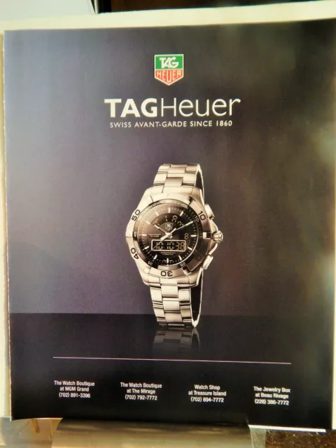 Tag Heuer Luxe Watch  Mirage / Mgm Las Vegas  Original 2008 Vtg Ad