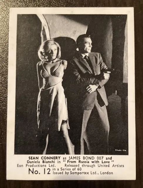 1964 JAMES BOND Somportex Film Scene #12 Sean Connery Daniela Bianchi ...
