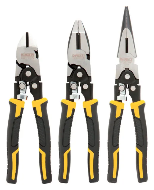 DeWalt 3 pc Chrome Vanadium Steel Pliers Set Assorted in. L