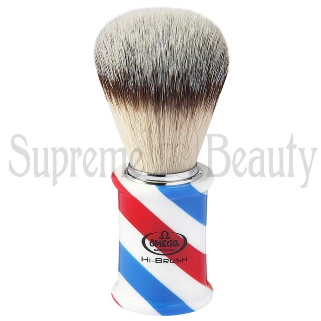 Pennello Da Barba Barber Pole Fibra Sintetica Barbiere Barber Shop Omega 46735