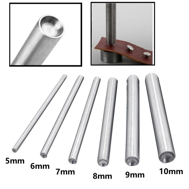 Juego de remaches Pilz Dome de acero al carbono para Spike Studs Punch Hand Tool