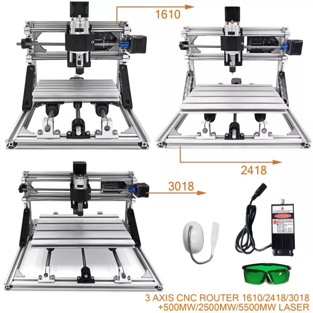 Máquina de Grabado CNC Fresadora 3 Ejes Grabador Láser GRBL Kit de Router