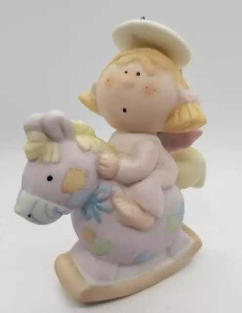 Bumpkins BAND OF ANGELS Child Angel Rocking Horse Ornament 3"