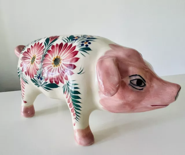 Tirelire à Casser Vintage Cochon Quimper, France 21 cm