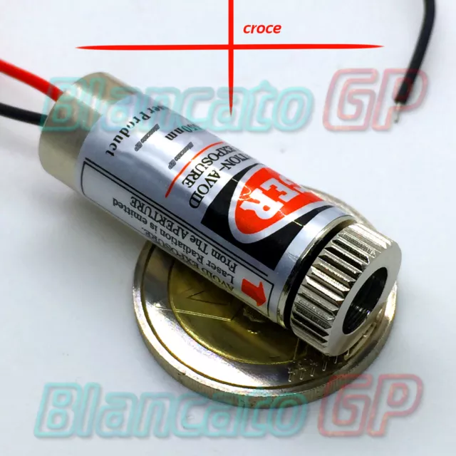 MODULO LASER 650nm CROCE ROSSA diodo puntatore diode pointer puntero 3v 5v DC