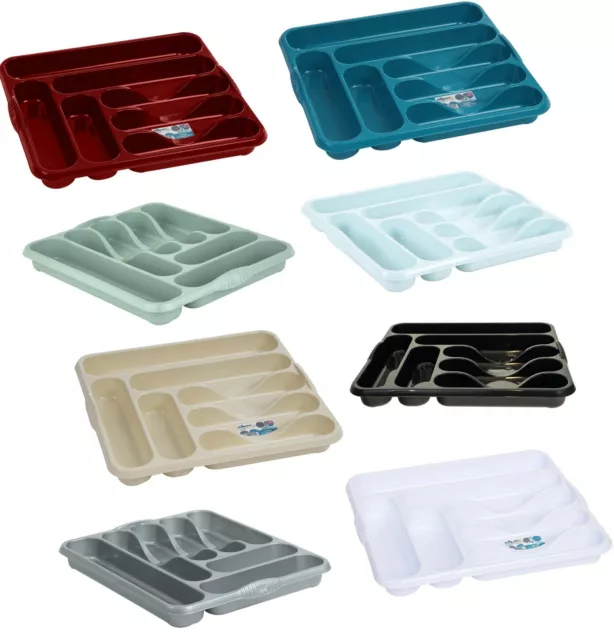 7 Compartment Large Cutlery Storage Holder Tray Plastic Rack Draw Organizer Tidy