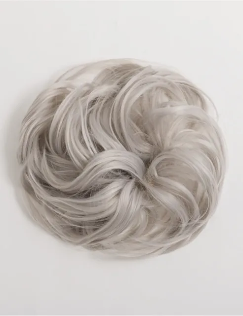 Gris Scrunchie Moño Envuelva Grande Pequeña Ondulado Rizado Messy Pelo Various 2