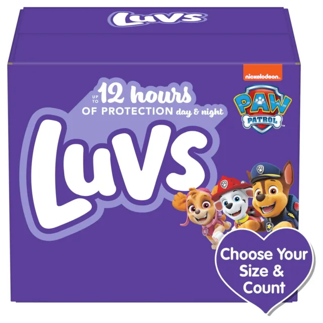 Luvs Paw Patrol Leak Protection with Triple Leakguards Baby Diapers, Size 1-7 ✅✅