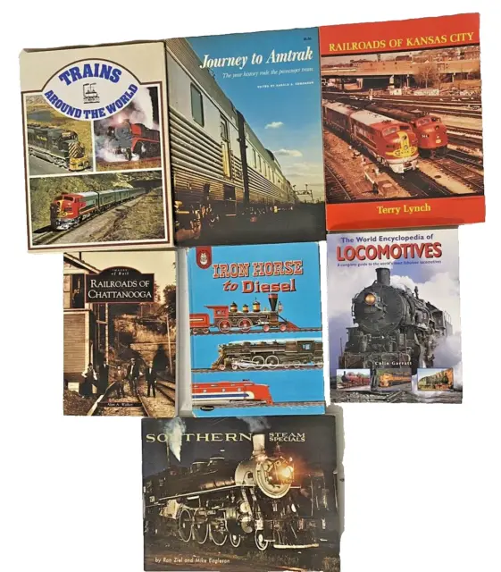 Lote de 7 libros de trenes y ferrocarriles vintage