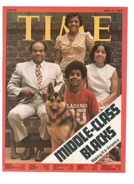 Middle Class Blacks America 1974 Timecover Original 1 Page