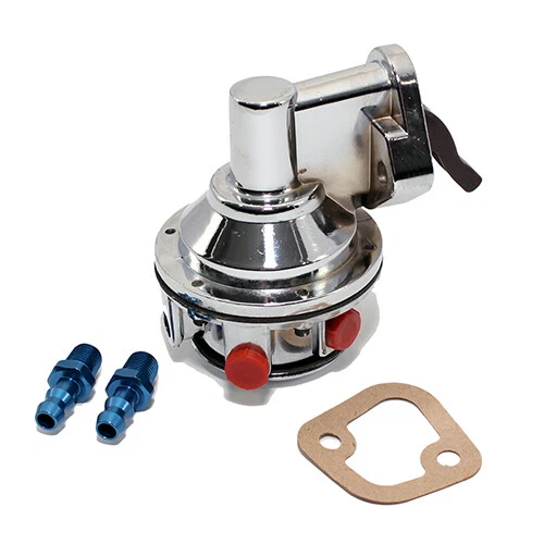 SBC CHEVY HV Replacement Chrome Mechanical Fuel Pump 305 350 400 With