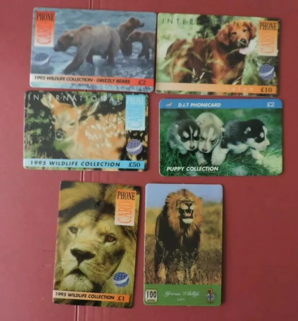 Six Phonecards (Remote) With An Animal Theme.  No Value Collectors Item Lot 1