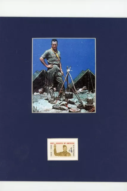 Norman Rockwell -  The Scoutmaster honored by the Boy Scout stamp