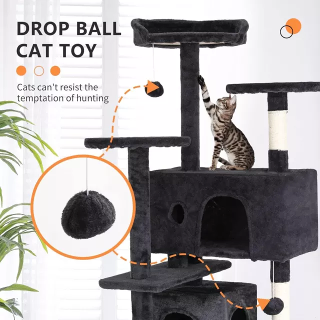 54 inch cat tree tower Playing House Condo Center Large Playing Activity 3