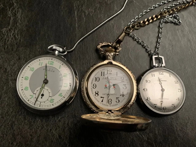 3  x alte Taschenuhren - Ruhla / Japona / Lucerne - Sammlerstücke