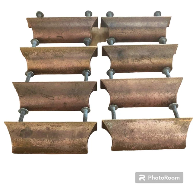 8 Vintage Copper Drawer Pulls Distress Patina 3.5 inches Mid Century Mod Salvage