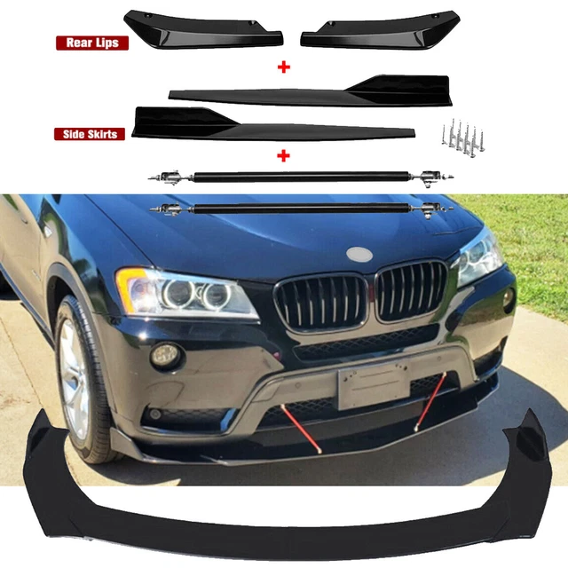 Front Rear Bumper Lip Spoiler Splitter Bod Kit Side Skirt For BMW Strut Rods