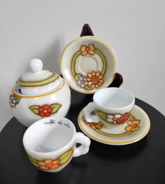 Thun Set 2 Tazzine Un Caffe' Al Volo Con Piattini + Zuccheriera Linea Country, U