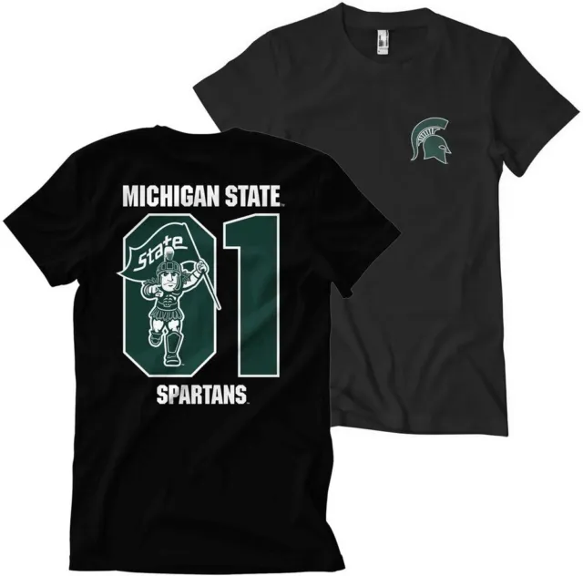 Michigan State University Spartans 01 Mascot T-Shirt Black