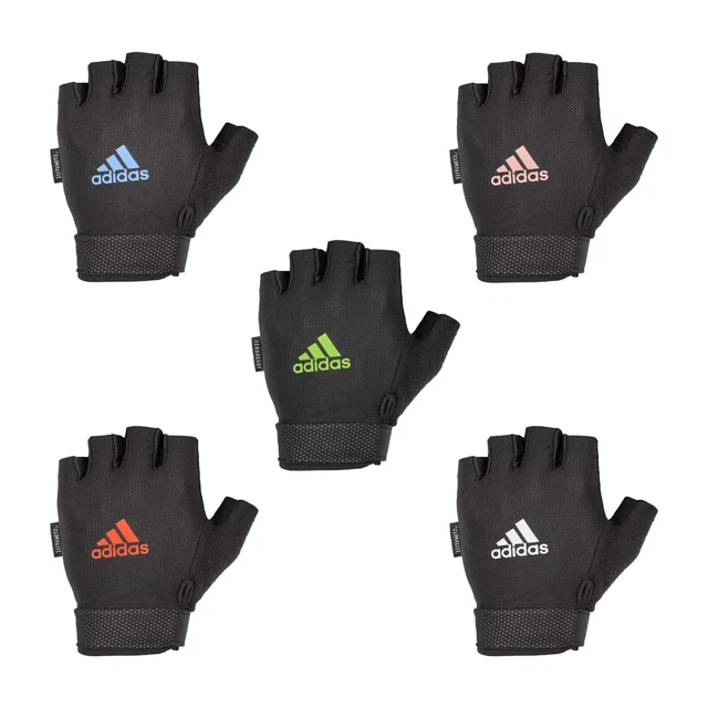 Adidas Adjustable Essential Gloves Weight Lifting Fitness Training Gym Workout