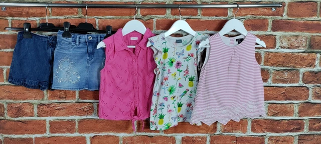 GIRLS BUNDLE AGE 4-5 YEARS NEXT GAP etc TOP T-SHIRT DENIM JEAN SKIRT SET 110CM