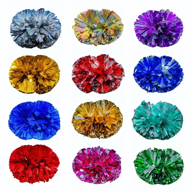 1X Shiny Cheerleading Pom Poms Sparkly Kids Adults Team Spirit Cheering 12.6in