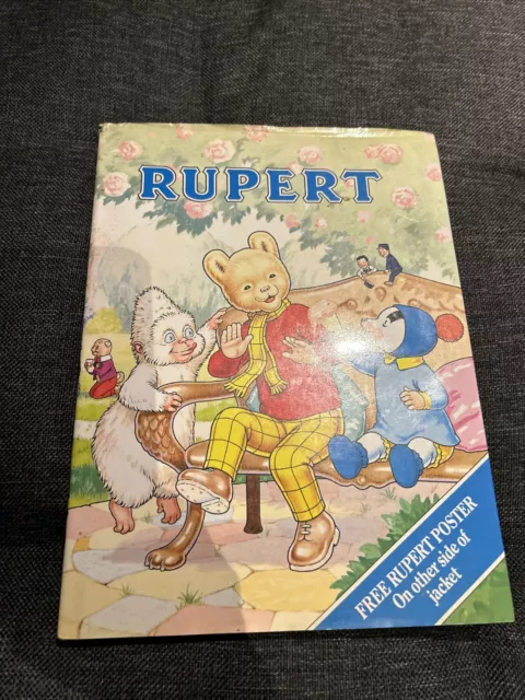 Vintage Collectible Rupert Bear Annual With Rupert Poster