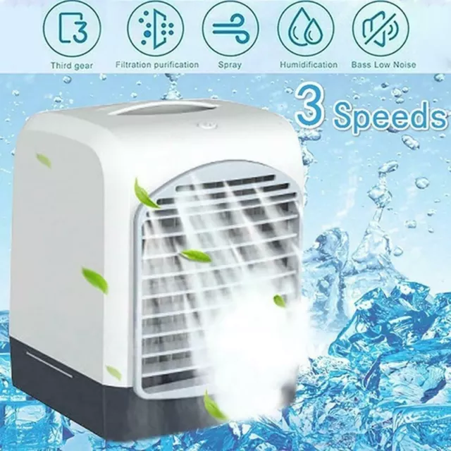 Portable Air Conditioner USB Powered Personal Air Cooler 3 Speed Mini Fan With