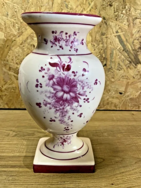 Ancien Vase Décor Floral Porcelaine De Paris Epoque Empire - Restauration Xixème