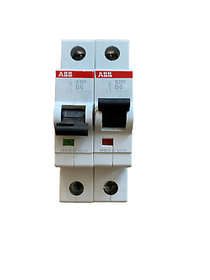2x ABB S201-B6 Fusible Automático 1P B 6A