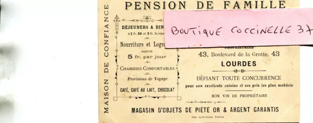 LOURDES Carte Pub FAUSTIN SAYOUS 43 Bld de la Grotte Pension de Famille