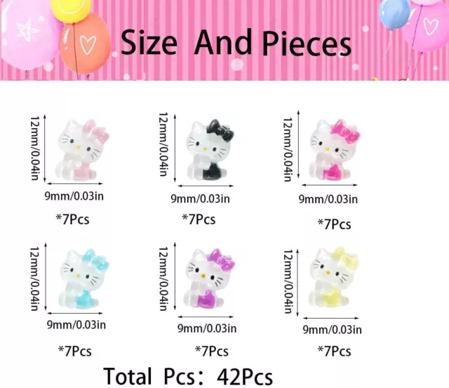 ALOCIAM 3D Kitty Nail Art Charms, glitter, paillettes, adesivi per unghie... 3