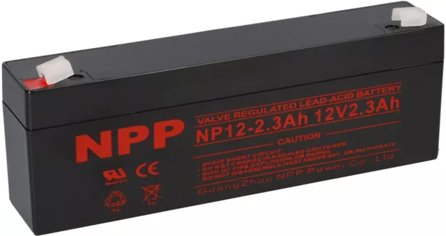 NPP Batería de Plomo AGM NP12-2.3 12V 2,3Ah Pila 2,1Ah 2,2Ah Alarm