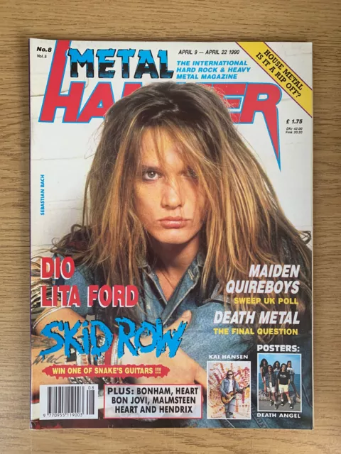 METAL HAMMER MAGAZINE Vol.5 No.8 Skid Row Iron Maiden Death Metal ...