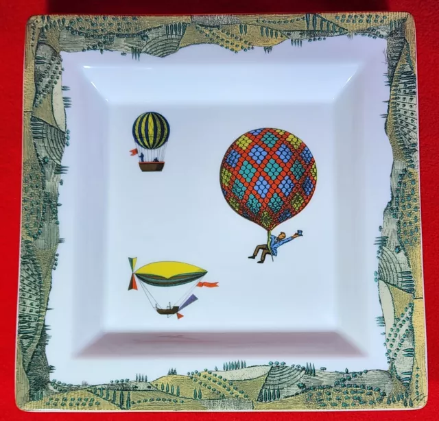 Rare Find ~ Rosenthal Classic Fornasetti Dekor Mongolfiere Square Plate ~Germany