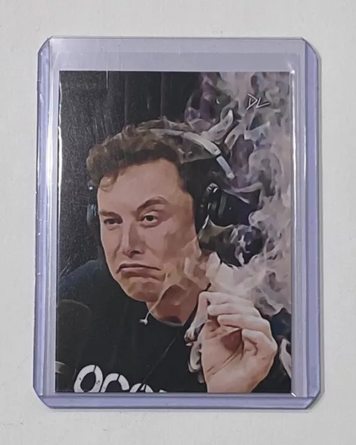 Elon Musk Limited Edition Artist Signed Smoking “Technoking” Trading Card 6/10