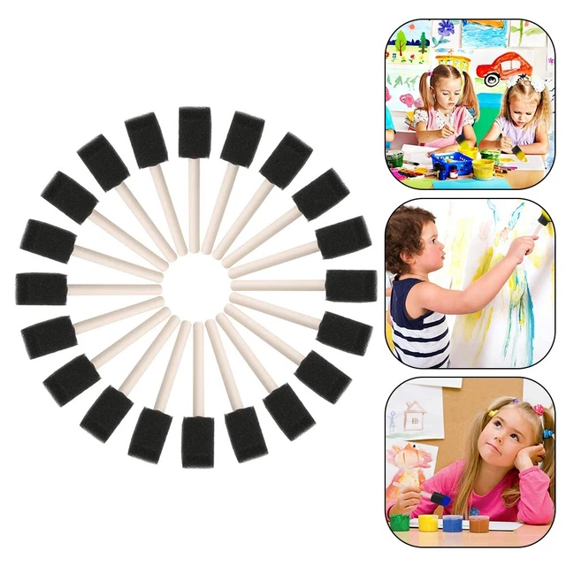Smooth and Easy to Use Children's Painting Sponge Flat Brush Black Sponge