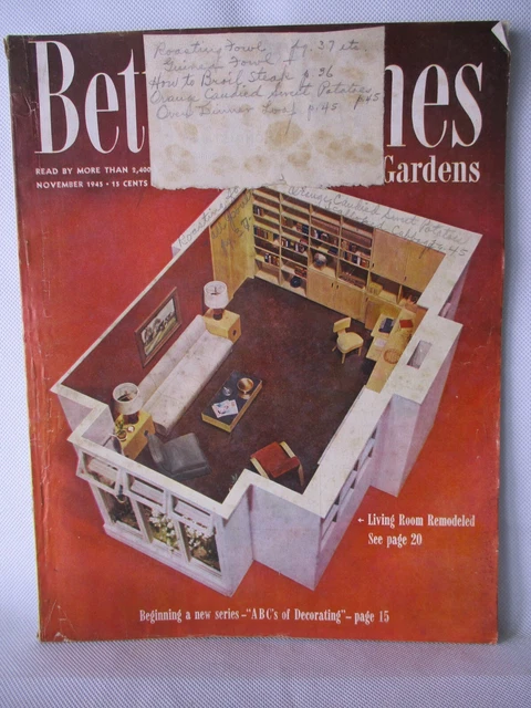 NOVEMBER 1945 WW2 Better Homes & Gardens Magazine Coca Cola, Buick ...