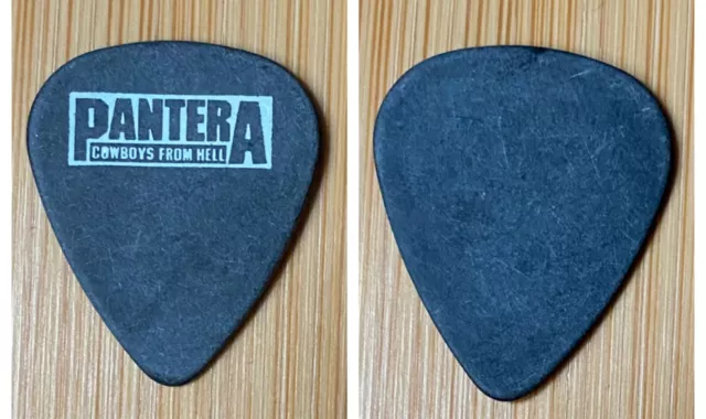 Vintage Pantera Guitar Pick - Cowboys From Hell - Black, Blank Back, Powder