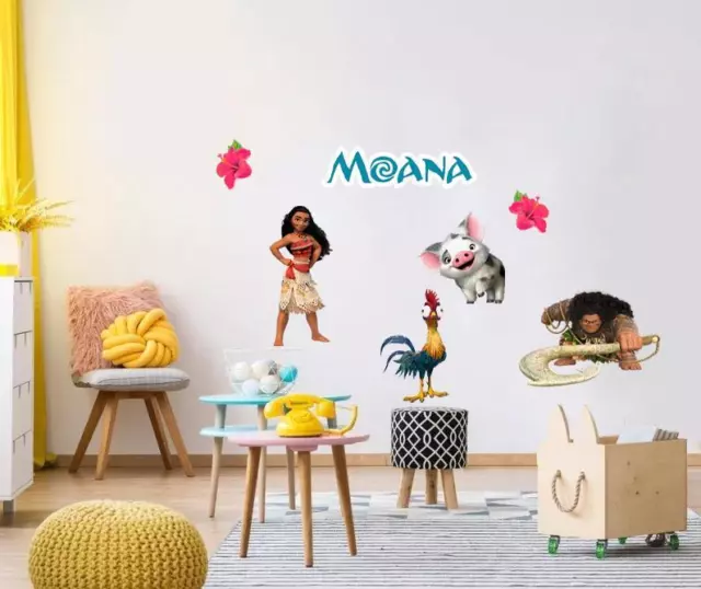 Moana Set Wall Sticker Decal Decor Art Mural Disney Princess Maui WC340