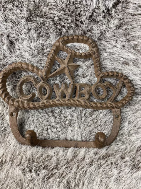 Cast Iron “Cowboy” Wall Hook Clothes Western Hanger Keys