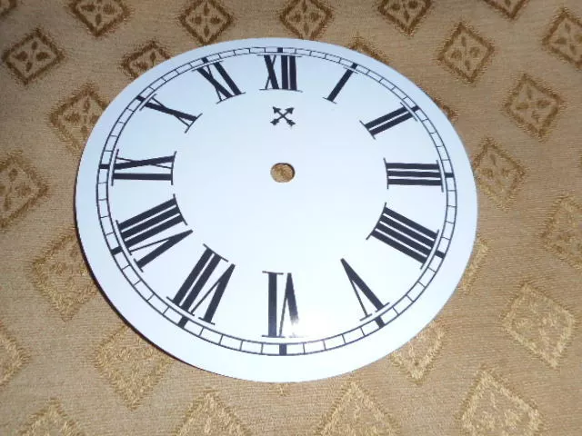 New HAC Clock Dial Face Paper Card   5" Minute Track  Matte White Roman Round 3