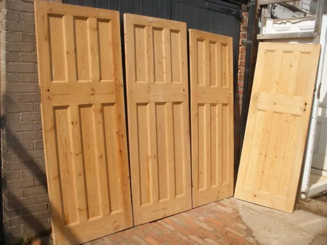 Reclaimed 1930s stripped pine 6 panel doors