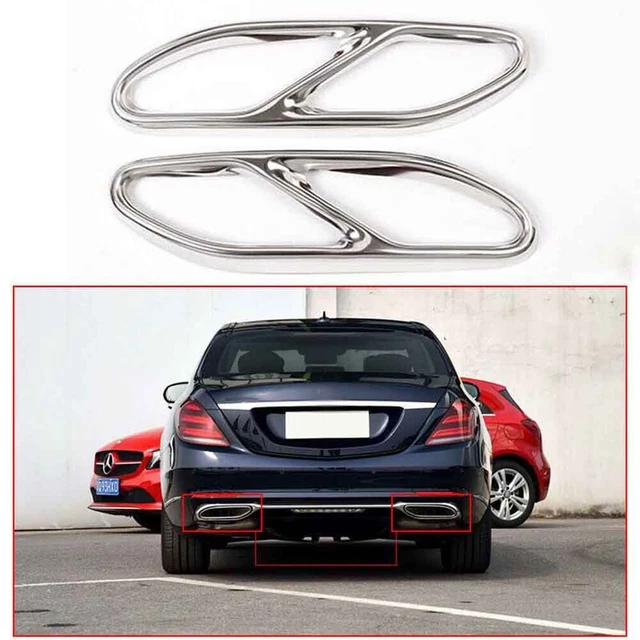Tuyau Bordure Échappement Embout de Pot D'Échappement 2 Pièce Accessoires Housse
