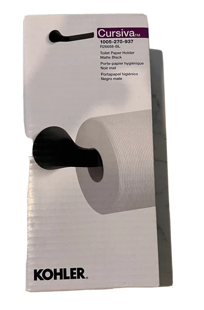 Soporte de papel higiénico negro mate KOHLER Cursiva