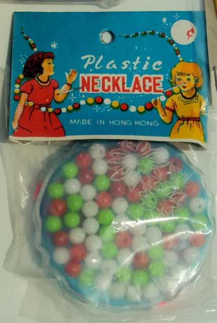 VINTAGE DIME STORE TOY NECKLACE KIT MADE IN HONG KONG 1960s New Old Stock NOS