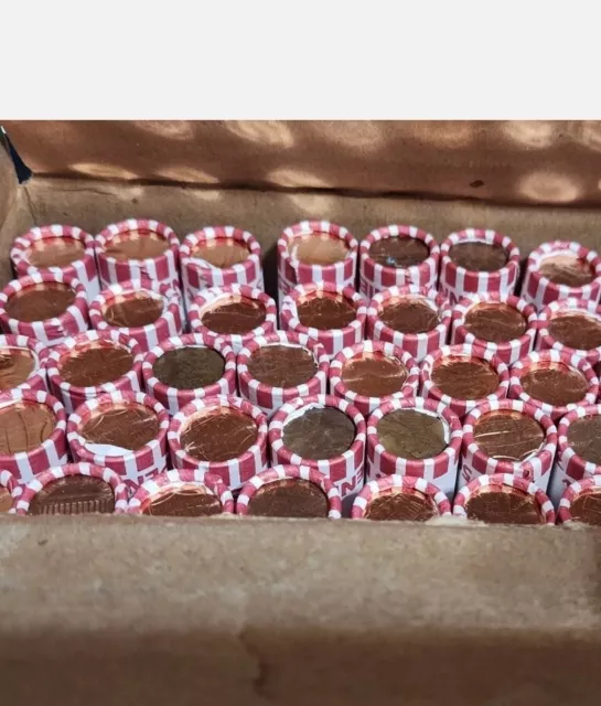 Bank Rolled Lincoln Cent *3* 50 coin rolls Unsearched .50 penny roll US