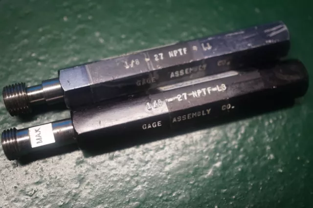 Gage Assembly or Q-Cut Thread Plug Gage 1/8-27 NPTF L1 & L3