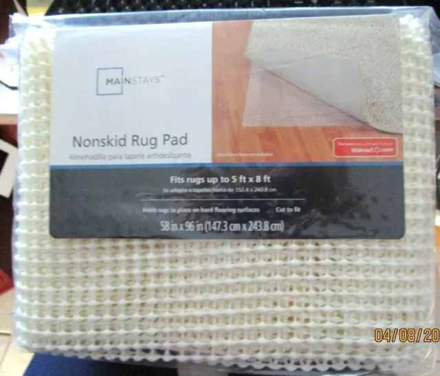 Mainstays 5' x 8' Non-Skid Non-Slip Cream Rug Pad